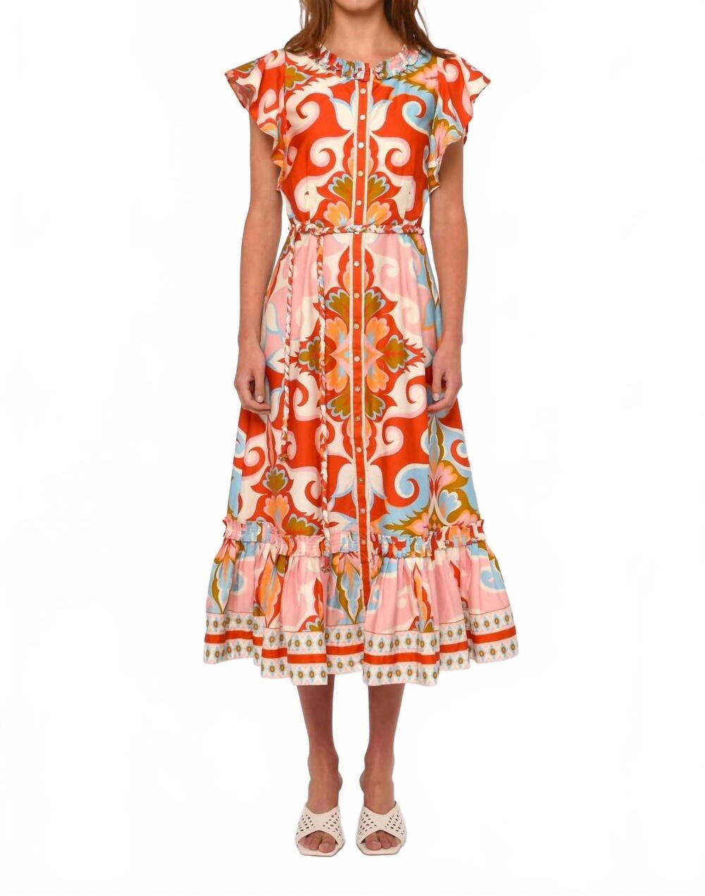 NEW LOVE THE LABEL ella midi dress in rosette print